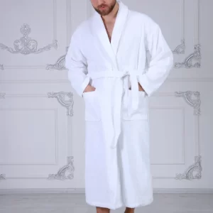 Full Cotton Bathrobe Shalyaka Unisex White