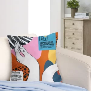 Baskılı Süet Desenli Yastık Kılıfı