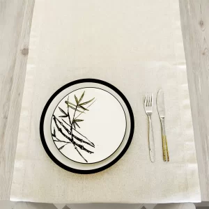 Full Keten Masa Örtüsü Düz Runner 152x42