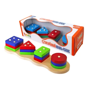 Doğal Ahşap Geometrik Yapboz