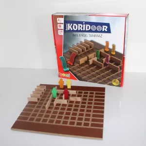 Doğal Ahşap Koridor Oyunu Barikat Labirent Zeka ve Mantık Oyunu