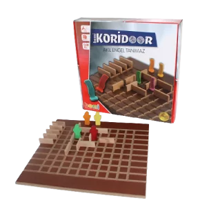 Doğal Ahşap Koridor Oyunu Barikat Labirent Zeka ve Mantık Oyunu