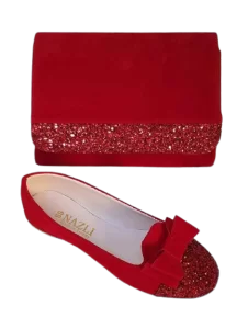 Evening Glittering Handbag and Loafers Set