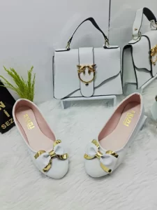 Bow Tie Detailed Loafers and Bag Set