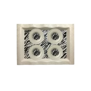 Melamin Dalgal Tepsi ve 4 Parça Dalgal Çay Tabağı