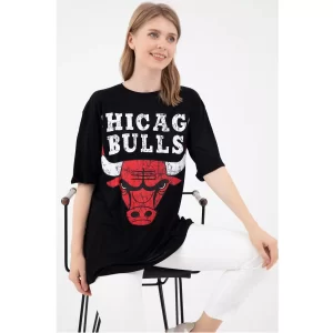 Sıfır Yaka Baskılı T-shirt